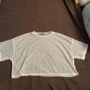 white see-through shirt bathing suit cover, brand is papermoon, size small